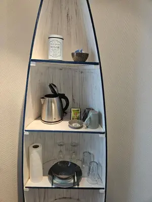 Küche/Küchenzeile in der Unterkunft Standardzimmer nahe Messe und Airport