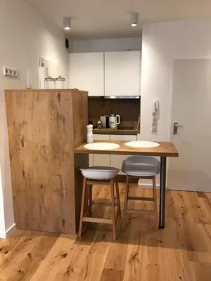 Küche/Küchenzeile in der Unterkunft Nettes Appartment in Düsseldorf-Derendorf - stylisch + gemütlich