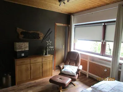 Ein Bett oder Betten in einem Zimmer der Unterkunft Ferienwohnung,Über Tage