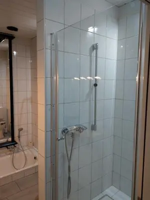 Ein Badezimmer in der Unterkunft FEWO Altstadt Hückeswagen