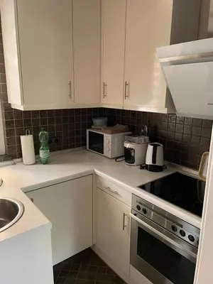 Küche/Küchenzeile in der Unterkunft Messewohnung Düsseldorf
