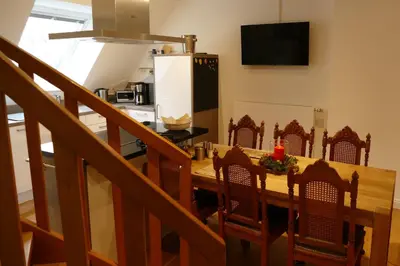 Küche/Küchenzeile in der Unterkunft Ferienwohnung am Wulfkamp