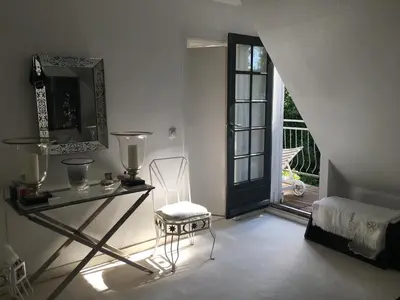 Ein Bett oder Betten in einem Zimmer der Unterkunft Einfamilienhaus im Landhausstil