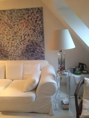 Ein Sitzbereich in der Unterkunft Einfamilienhaus im Landhausstil