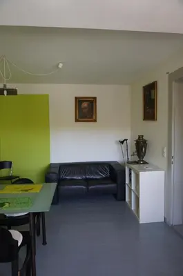 Küche/Küchenzeile in der Unterkunft Zweizimmerwohnung nah der Messe