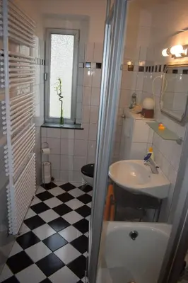 Ein Badezimmer in der Unterkunft Messewohnung Augusta