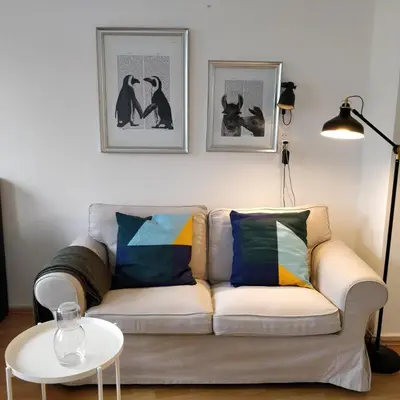 Ein Sitzbereich in der Unterkunft City-Appartement Düsseldorf