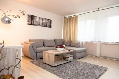 Ein Sitzbereich in der Unterkunft T&K Apartments near Messe Fair Trade Düsseldorf und Airport 2B