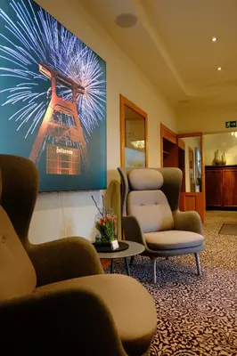 Ein Sitzbereich in der Unterkunft Hotel An der Gruga