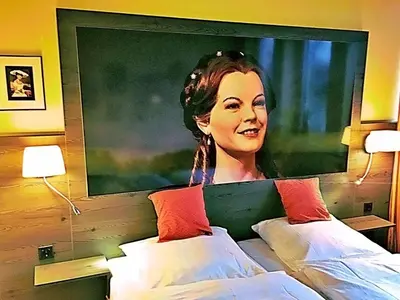 Ein Bett oder Betten in einem Zimmer der Unterkunft Retro - Art - Hotel Lünen