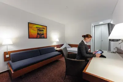 Ein Sitzbereich in der Unterkunft Hotel Böll Essen