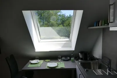 Küche/Küchenzeile in der Unterkunft kleine Ferienwohnung am Wulfkamp