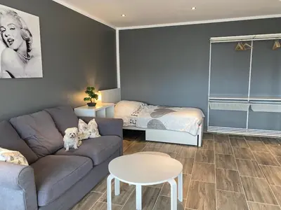 Ein Sitzbereich in der Unterkunft 3 Zimmer Apartment Duisburg Homberg 7 Etage
