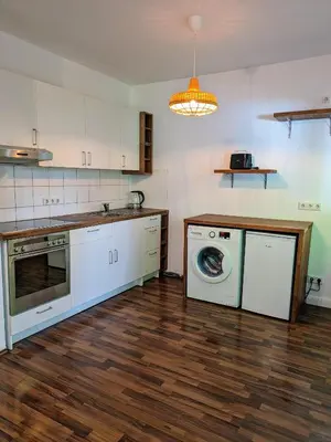Küche/Küchenzeile in der Unterkunft interaktiv Appartements in Ratingen - Düsseldorferstrasse
