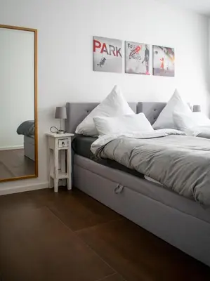 Ein Bett oder Betten in einem Zimmer der Unterkunft unique flat