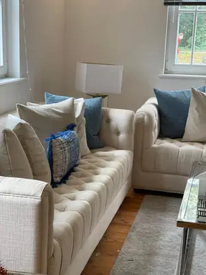 Ein Sitzbereich in der Unterkunft Haus Mees Appartements