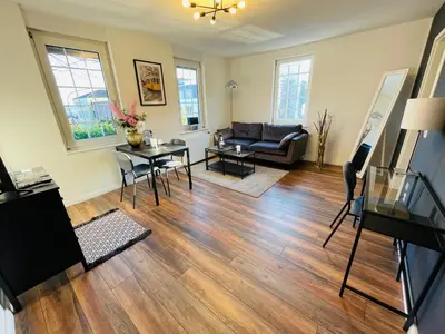 Ein Sitzbereich in der Unterkunft Haus Mees Appartements