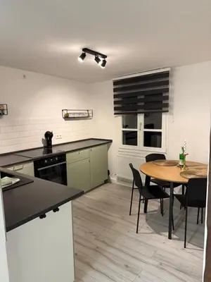Ein Sitzbereich in der Unterkunft Ferienwohnung Wülfrath