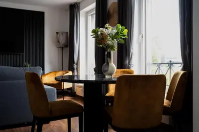 Ein Sitzbereich in der Unterkunft JUNIK Apartments im Stadtzentrum