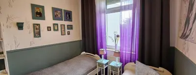 Ein Sitzbereich in der Unterkunft ELENA flat Lavendel Duisburg Zentrum