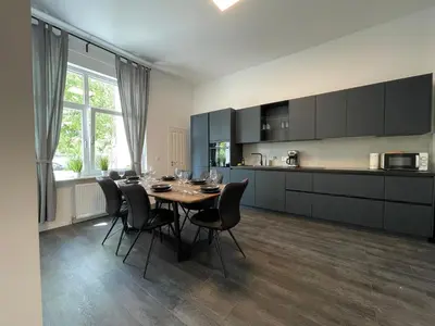 Küche/Küchenzeile in der Unterkunft Herne Zentral Apartment