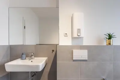 Ein Badezimmer in der Unterkunft Glück Auf Appartements Lösorter Straße Duisburg