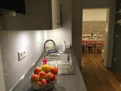 Küche/Küchenzeile in der Unterkunft City-Apartment Ohligs