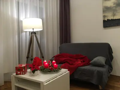 Ein Sitzbereich in der Unterkunft City-Apartment Ohligs