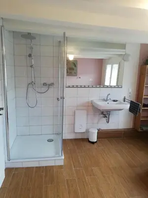 Ein Badezimmer in der Unterkunft Ferienwohnung Am Schloßberg