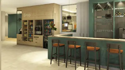 Die Bibliothek im Hotel