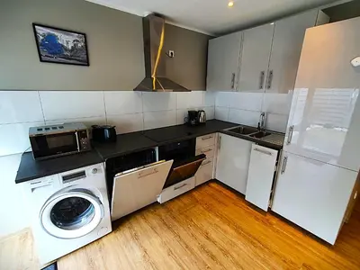 Küche/Küchenzeile in der Unterkunft Stadt Apartments Solingen
