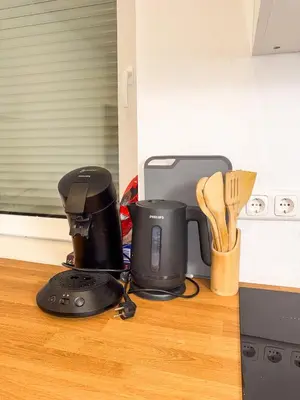 Küche/Küchenzeile in der Unterkunft Ruhr Business Apartments Essen Apartment mit 5 Einzelbetten Privat Parkplatz