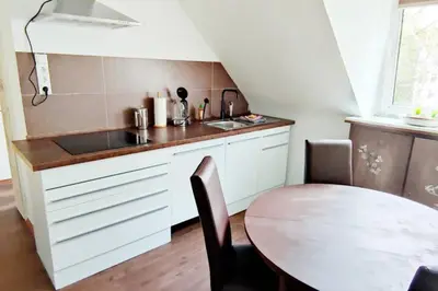 Küche/Küchenzeile in der Unterkunft Gemütliches Apartment Nähe DU Zentrum/Uni/Hbf/A40
