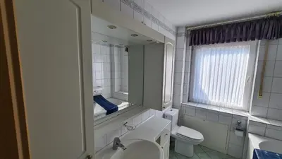 Ein Badezimmer in der Unterkunft Ferienwohnung am Landschaftspark Duisburg-Nord
