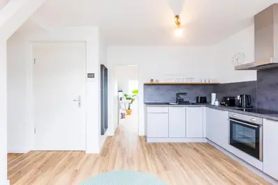 Küche/Küchenzeile in der Unterkunft Glück Auf Appartements Kaiserstraße Mülheim