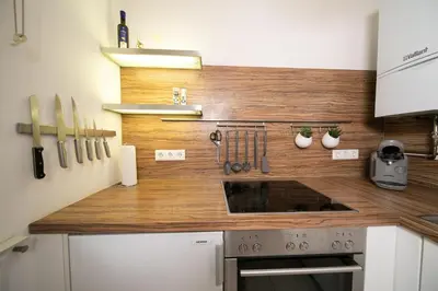 Küche/Küchenzeile in der Unterkunft Apartment Blue - Zentral und gut angebunden