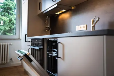 Küche/Küchenzeile in der Unterkunft JUNIK Apartments Oberhausen