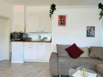 Küche/Küchenzeile in der Unterkunft Tiny Bungalow, Check-In Kontaktlos, Zentral, Duisburg
