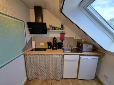 Küche/Küchenzeile in der Unterkunft Auszeit im Grünen - Ferienwohnung in Hünxe