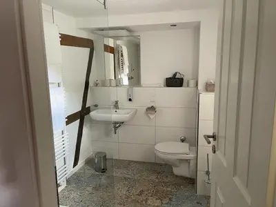 Ein Badezimmer in der Unterkunft Pension Ruhrfrosch