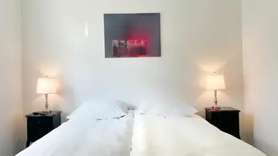 Ein Bett oder Betten in einem Zimmer der Unterkunft JayBnB - Apartment in zentraler Lage zur Dortmunder Innenstadt