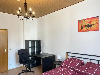 Ein Bett oder Betten in einem Zimmer der Unterkunft Schöne Wohnung zwischen Uni Duisburg und Hbf