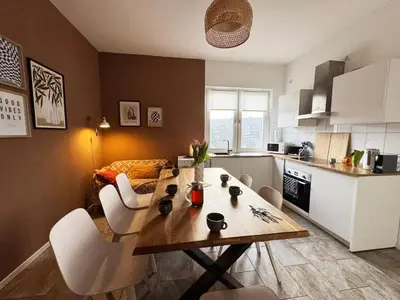 Küche/Küchenzeile in der Unterkunft Big apartment with Parking, 30 min to Düsseldorf