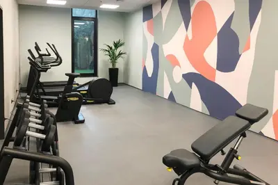 Das Fitnesscenter und/oder die Fitnesseinrichtungen in der Unterkunft Candlewood Suites Düsseldorf Airport by IHG