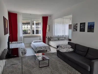 Ein Sitzbereich in der Unterkunft Schönes modernes Loft in Essen, Schaltzentrale
