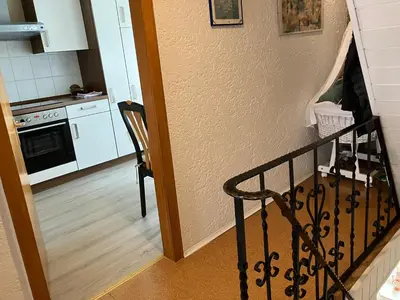Küche/Küchenzeile in der Unterkunft Ferienwohnung im Grünen mit Balkon
