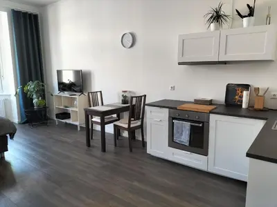 Küche/Küchenzeile in der Unterkunft Diamera Appartments Zentral und Modern