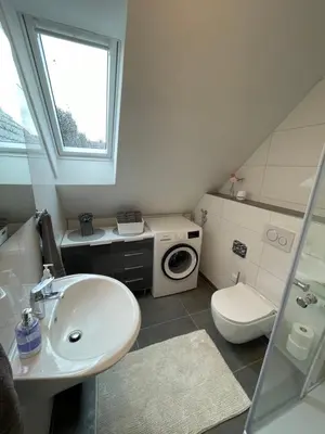 Ein Badezimmer in der Unterkunft Moderne Wohnung nah am Cappenberger-See, 1-4 Gäste