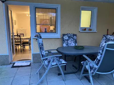Grundriss der Unterkunft Ferienwohnung im Grünen EG mit Terrasse