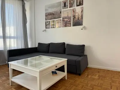 Ein Sitzbereich in der Unterkunft Ruhrgebiet-Apartments in Duisburg Stadtmitte